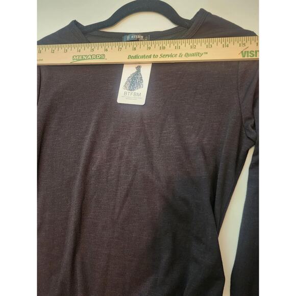 BTFBM Long Sleeve Shirt Dress, Ruched Side, Black, M, NWT - Picture 7 of 7